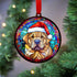 Shar Pei in Santa Hat Suncatcher Decoration